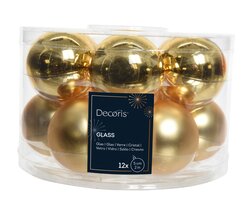 Decoris Kerstballen glas shiny,matt mix - afbeelding 1