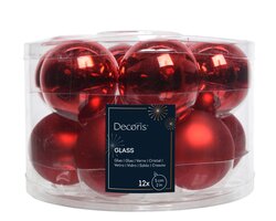Decoris Kerstballen glas shiny,matt mix - afbeelding 1