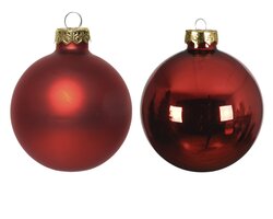 Decoris Kerstballen glas shiny,matt mix - afbeelding 2