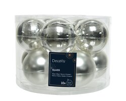 Decoris Kerstballen glas shiny,matt mix - afbeelding 1
