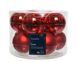 Decoris Kerstballen glas shiny,matt mix - afbeelding 1