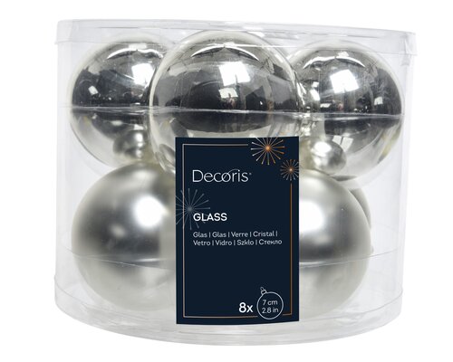 Decoris Kerstballen glas shiny,matt mix - afbeelding 1