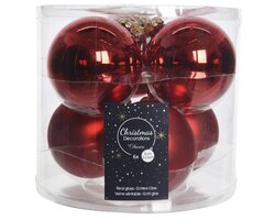 Decoris Kerstballen glas shiny,matt mix - afbeelding 1