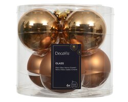 Decoris Kerstballen glas shiny, matt mix - afbeelding 1