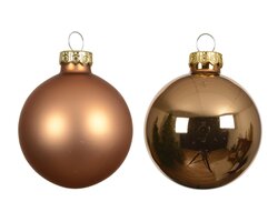 Decoris Kerstballen glas shiny, matt mix - afbeelding 2