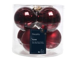 Decoris Kerstballen glas shiny,matt mix