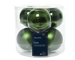 Decoris Kerstballen glas shiny,matt mix - afbeelding 1