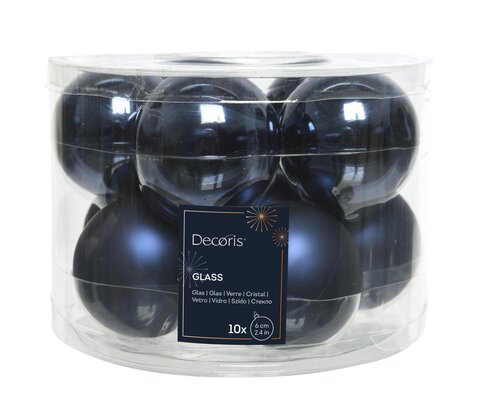 Decoris Kerstballen glas shiny,matt mix - afbeelding 1