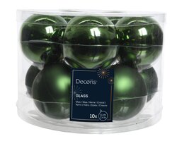 Decoris Kerstballen glas shiny,matt mix - afbeelding 1