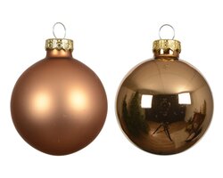 Decoris Kerstballen glas shiny, matt mix - afbeelding 2