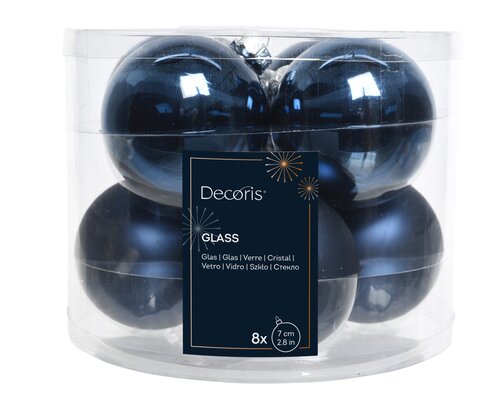 Decoris Kerstballen glas shiny,matt mix - afbeelding 1