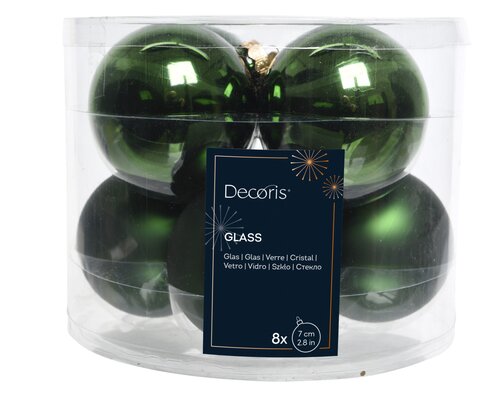 Decoris Kerstballen glas shiny,matt mix - afbeelding 1