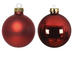 Decoris Kerstballen glas shiny,matt mix - afbeelding 2