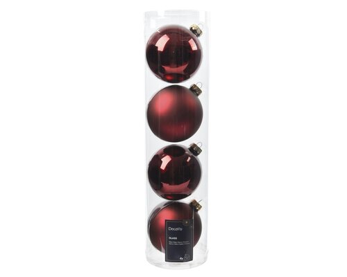 Decoris Kerstballen glas shiny-matt mix - afbeelding 1