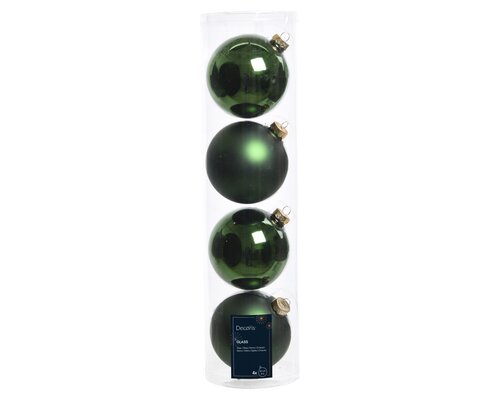 Decoris Kerstballen glas shiny,matt mix - afbeelding 1