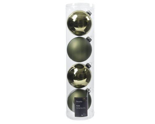Decoris Kerstballen glas shiny, matt mix - afbeelding 1