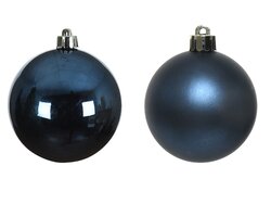 Decoris Kerstballen glas shiny,matt mix nachtblauw dia3.5cm