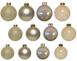 Decoris Kerstballen glas shiny,matt,transparent,glitter mix - afbeelding 2