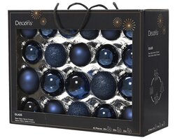 Decoris Kerstballen glas shiny,matt,transparent,glitter mix - afbeelding 1