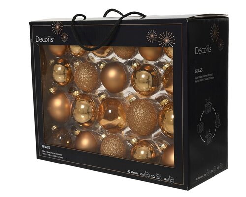 Decoris Kerstballen glas shiny,matt,transparent,glitter mix