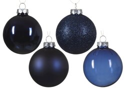 Decoris Kerstballen glas shiny,matt,transparent,glitter mix - afbeelding 2