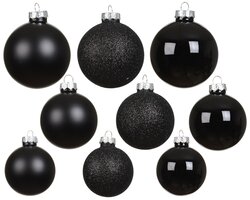 Decoris Kerstballen glas shiny,matt,transparent,glitter mix - afbeelding 2