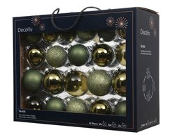 Decoris Kerstballen glas shiny,matt,transparent,glitter mix - afbeelding 1
