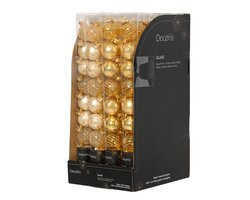 Decoris Kerstballen glas shiny - matt with swirl line - with tree - with star 2col ass - afbeelding 2