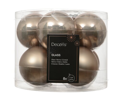 Decoris Kerstballen glas silver inside, enamel - matt mix