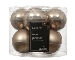 Decoris Kerstballen glas silver inside, enamel - matt mix
