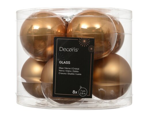 Decoris Kerstballen glas silver inside, enamel - matt mix