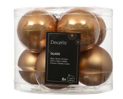 Decoris Kerstballen glas silver inside, enamel - matt mix