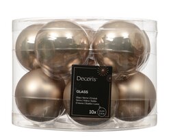 Decoris Kerstballen glas silver inside, enamel - matt mix - afbeelding 1