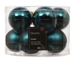 Decoris Kerstballen glas silver inside, enamel - matt mix