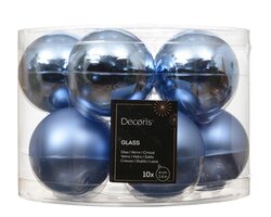 Decoris Kerstballen glas silver inside, enamel - matt mix - afbeelding 1