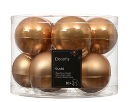 Decoris Kerstballen glas silver inside, enamel - matt mix - afbeelding 1