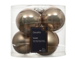 Decoris Kerstballen glas silver inside, enamel - matt mix