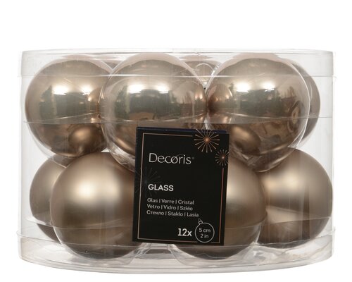 Decoris Kerstballen glas silver inside, enamel - matt mix