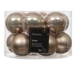 Decoris Kerstballen glas silver inside, enamel - matt mix