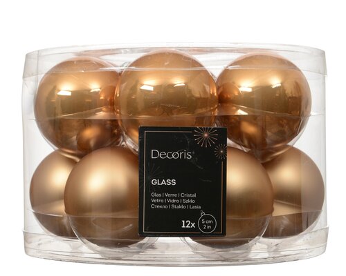 Decoris Kerstballen glas silver inside, enamel - matt mix - afbeelding 1