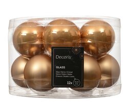 Decoris Kerstballen glas silver inside, enamel - matt mix - afbeelding 1