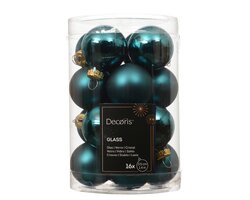 Decoris Kerstballen glas silver inside, shiny - matt mix - afbeelding 1