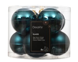 Decoris Kerstballen glas silver inside, shiny - matt mix - afbeelding 1
