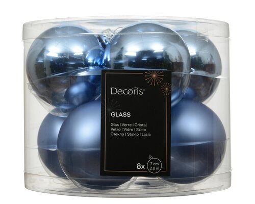 Decoris Kerstballen glas silver inside, shiny - matt mix - afbeelding 1