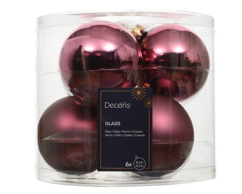 Decoris Kerstballen glas silver inside, shiny - matt mix
