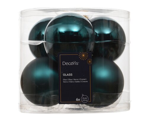 Decoris Kerstballen glas silver inside, shiny - matt mix
