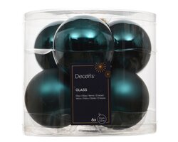 Decoris Kerstballen glas silver inside, shiny - matt mix