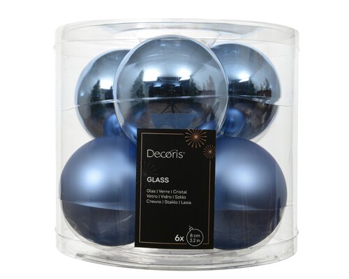 Decoris Kerstballen glas silver inside, shiny - matt mix - afbeelding 1