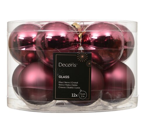 Decoris Kerstballen glas silver inside, shiny - matt mix - afbeelding 1