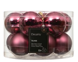Decoris Kerstballen glas silver inside, shiny - matt mix - afbeelding 1